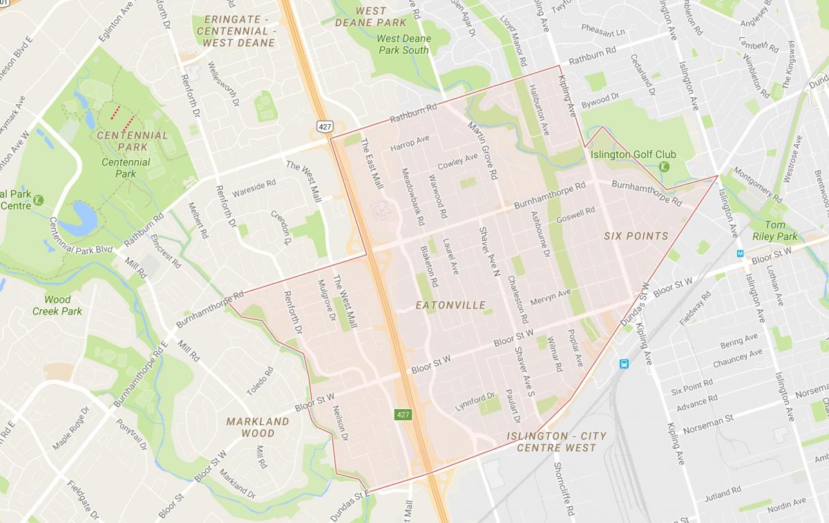 Harta Eatonville vecinătate Toronto
