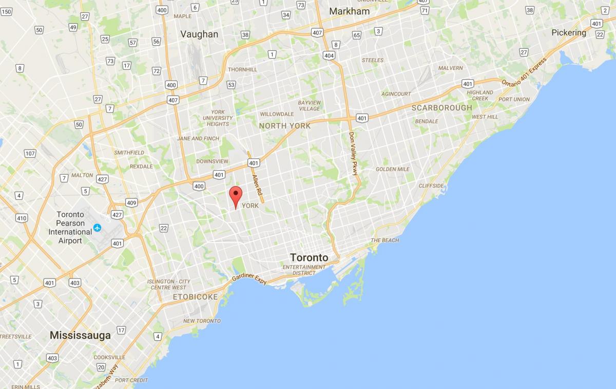 Harta Eglinton cartierul de Vest Toronto