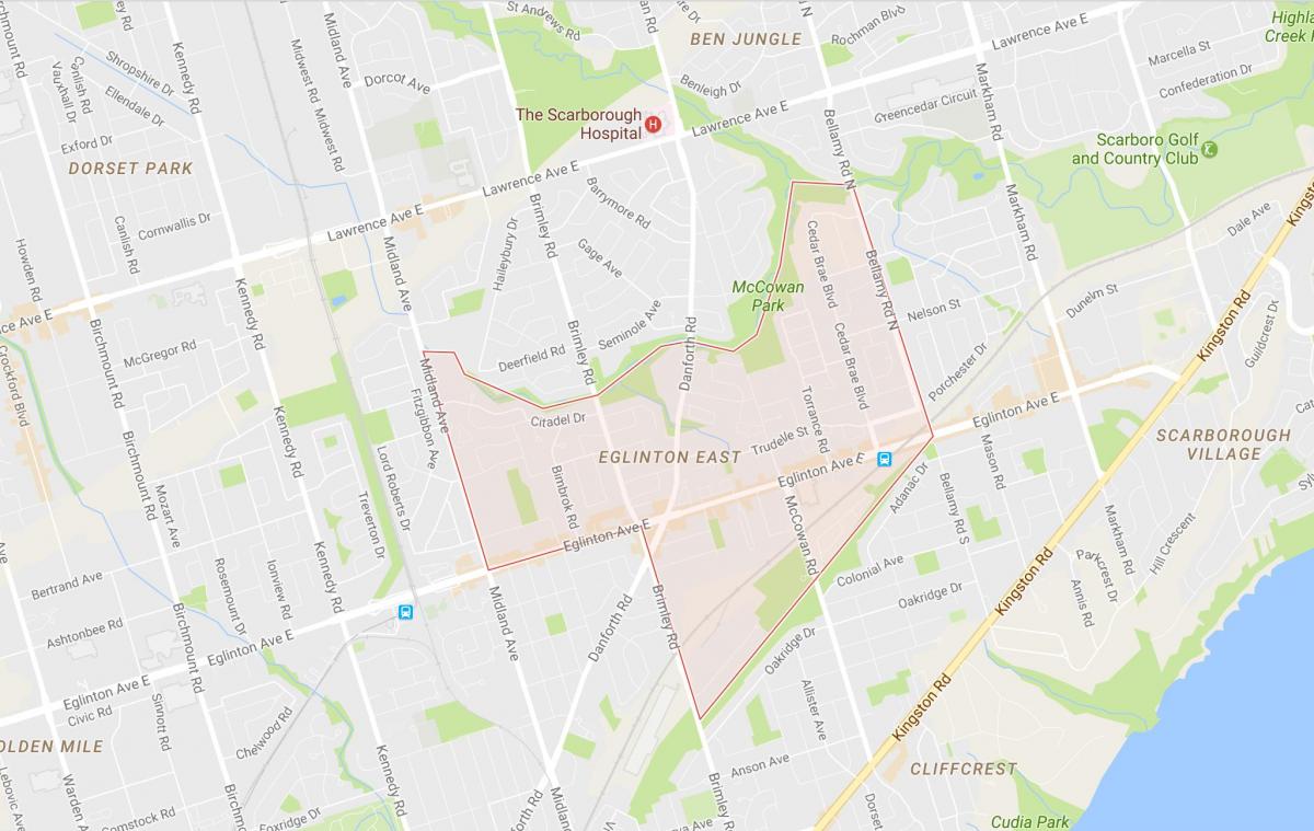 Harta Eglinton Est de vecinătate Toronto