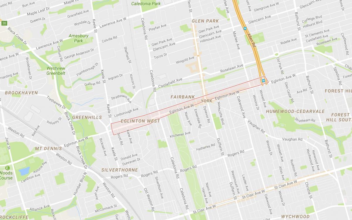 Harta Eglinton Vest de vecinătate Toronto
