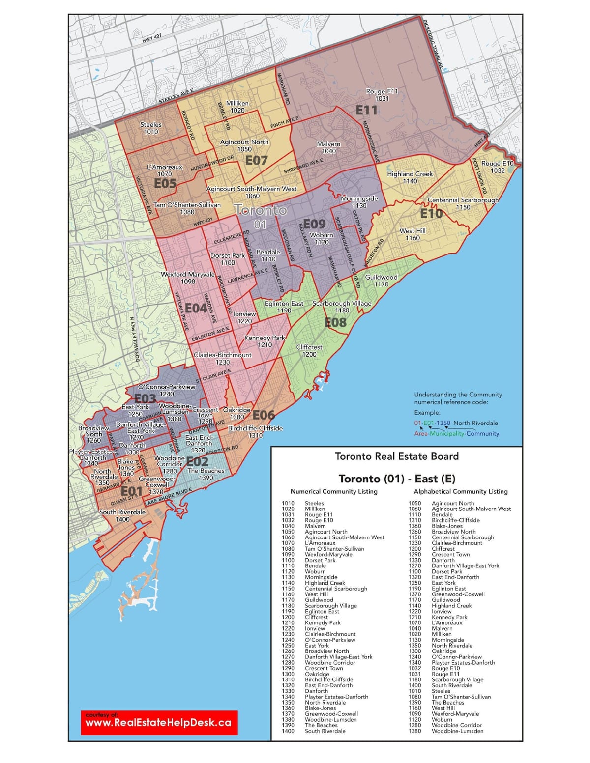 Harta east Toronto
