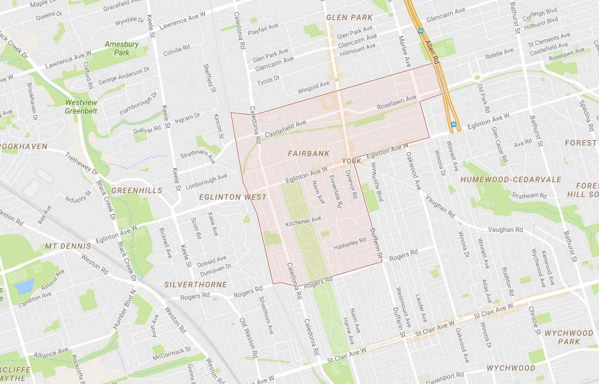 Harta Fairbank vecinătate Toronto