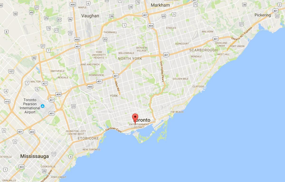Harta de Cartierul Modei din Toronto district