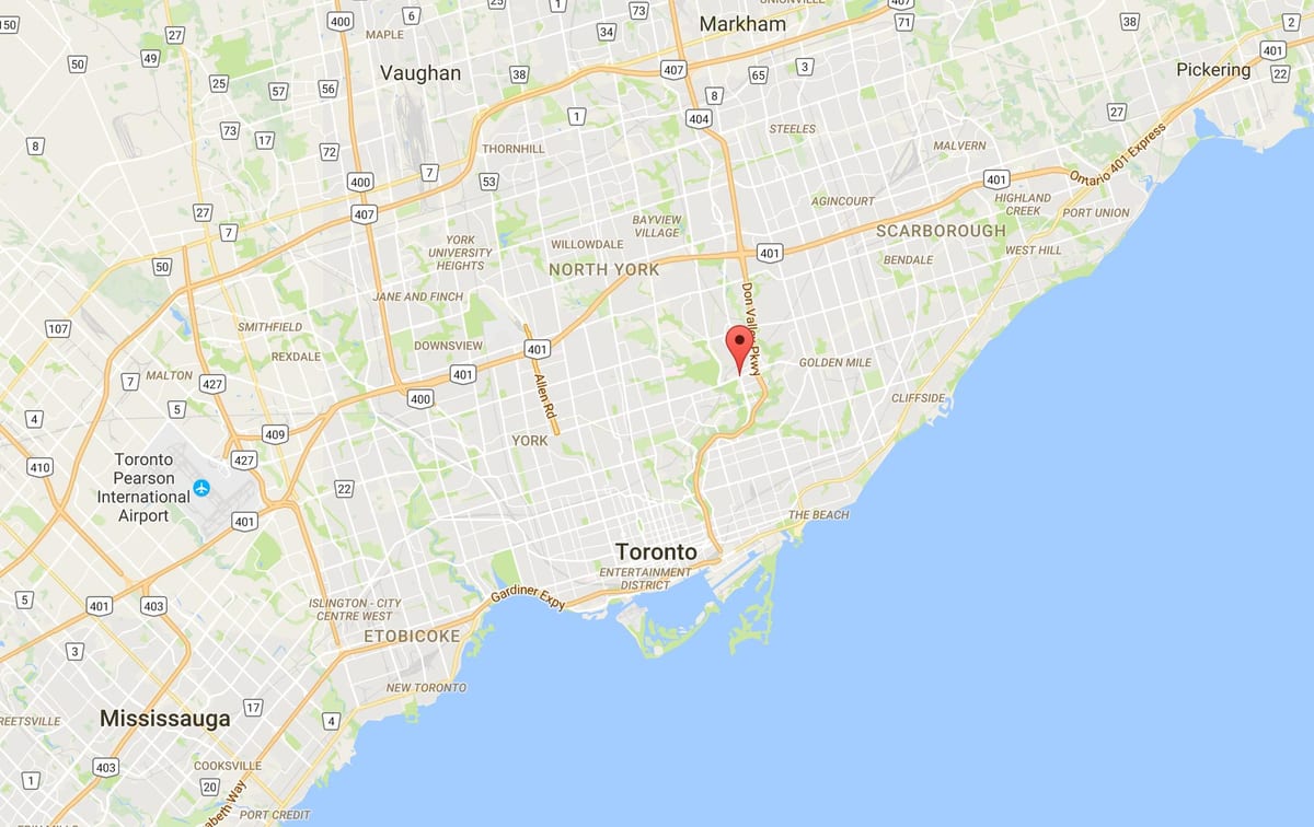 Harta Flemingdon Park district Toronto