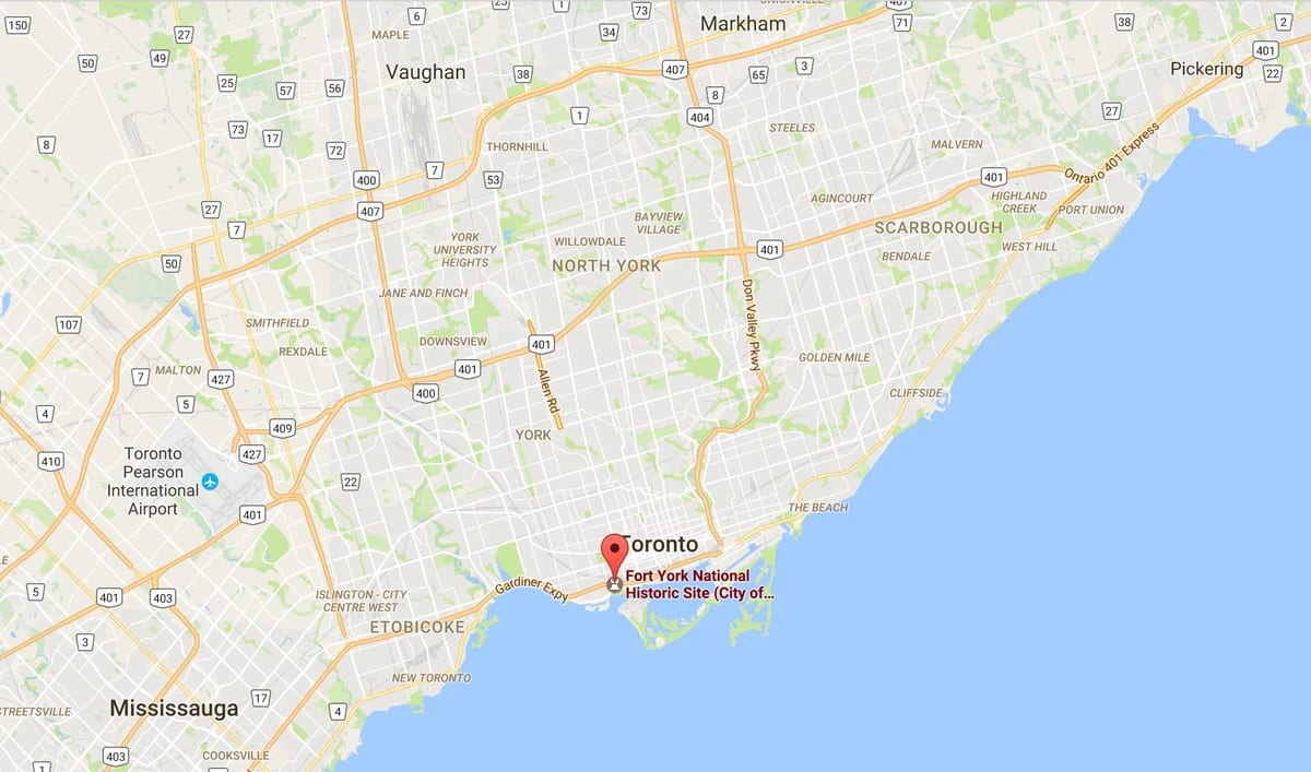 Harta Fort York Toronto district