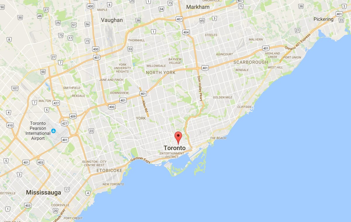 Harta Garden District Toronto