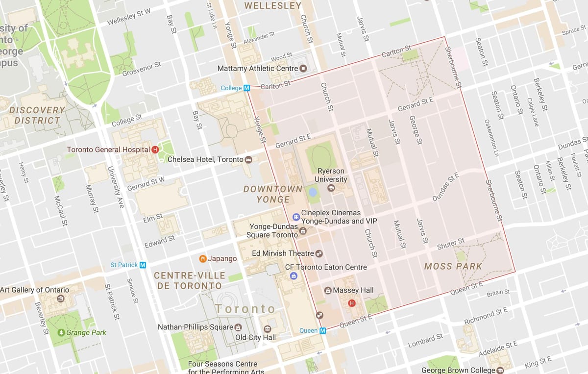 Harta Garden District Toronto City