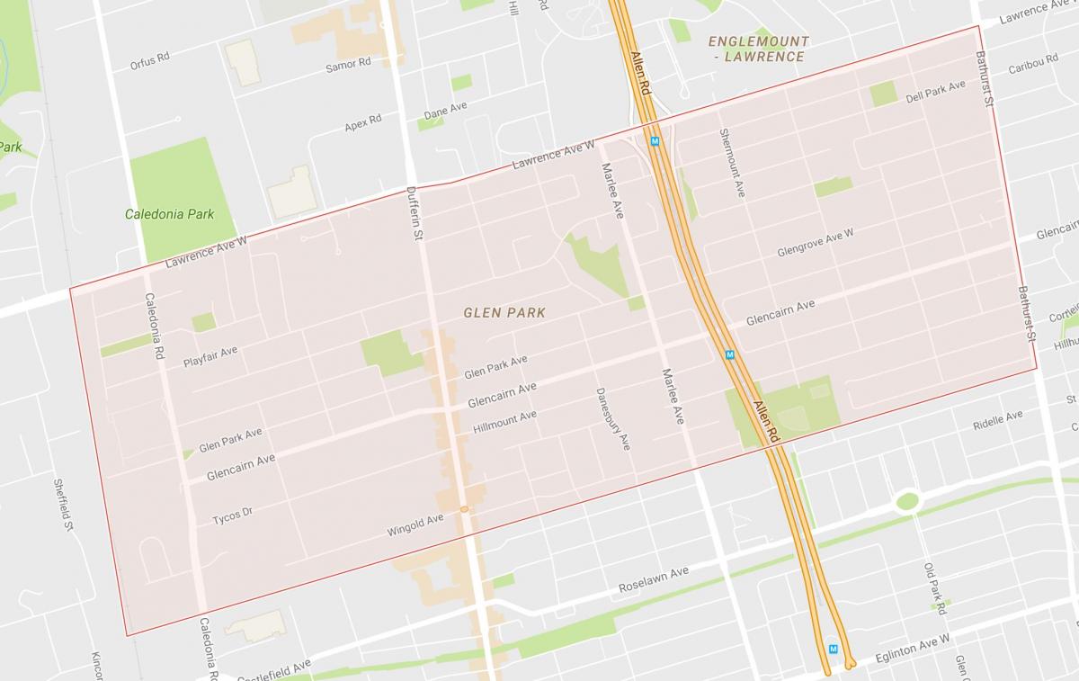 Harta Glen Park vecinătate Toronto