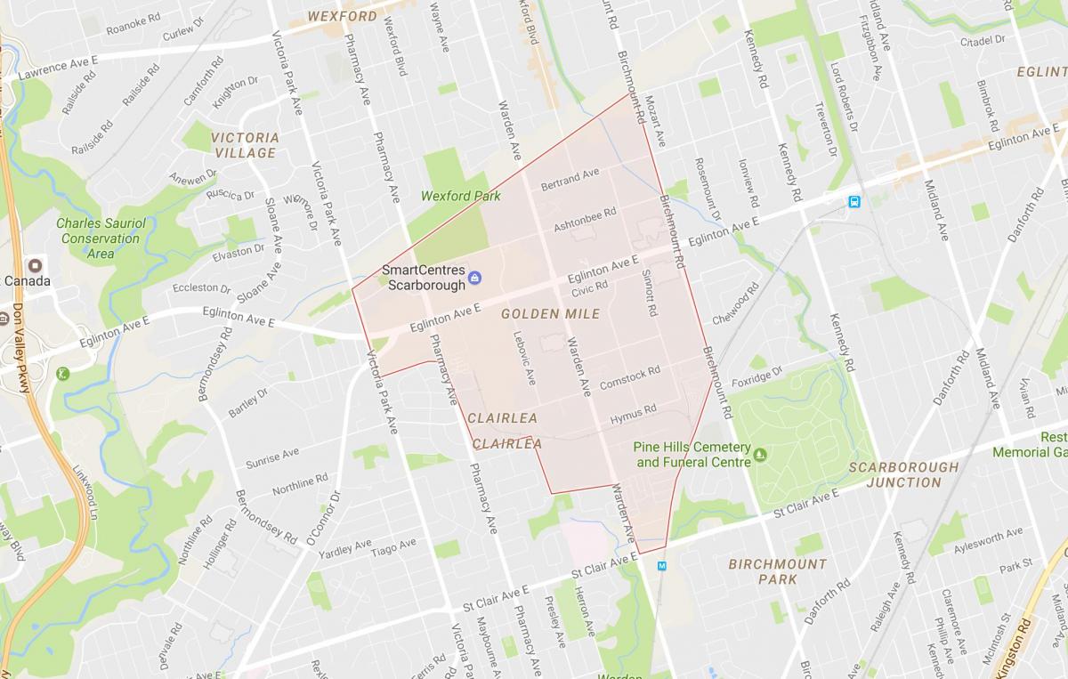 Harta Golden Mile de vecinătate Toronto