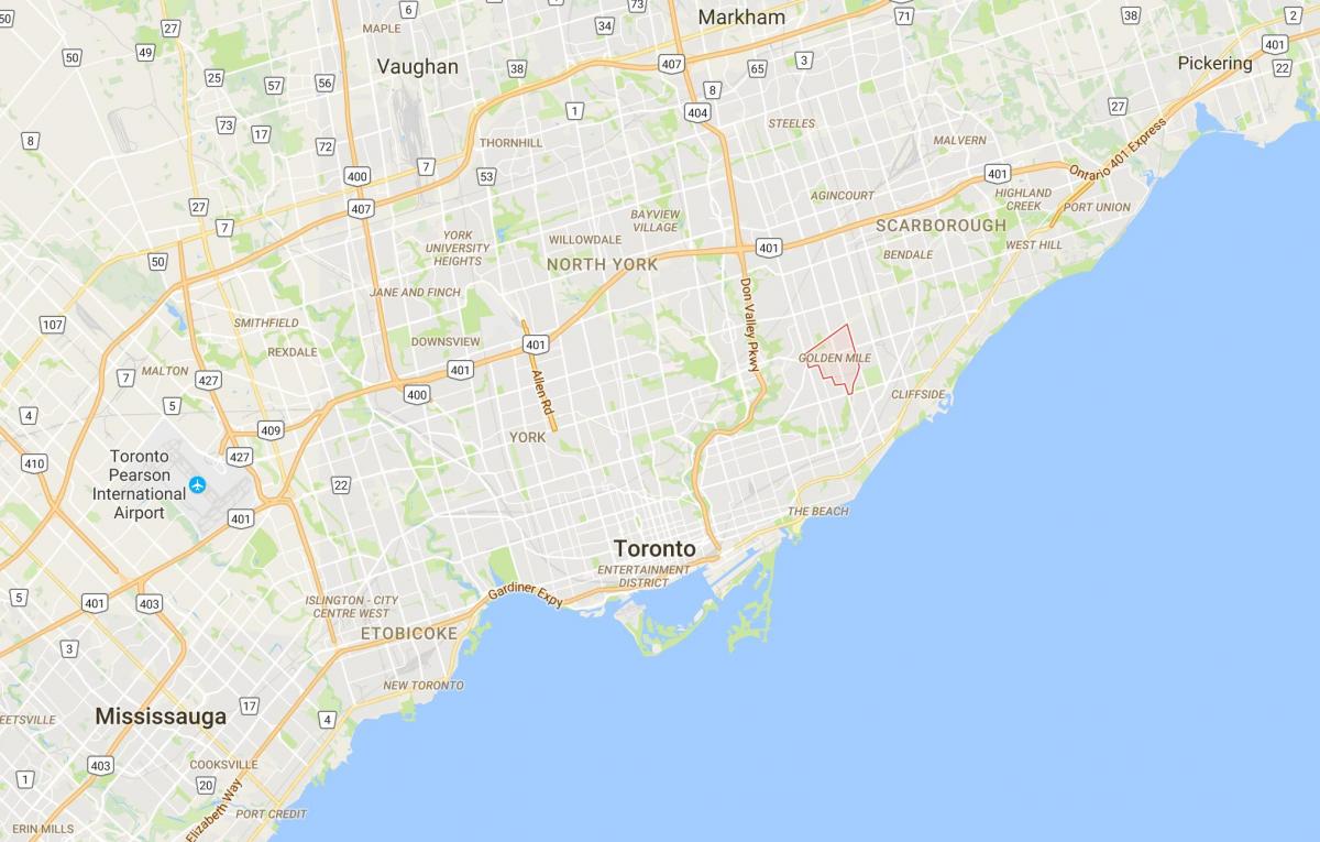 Harta Golden Mile district Toronto