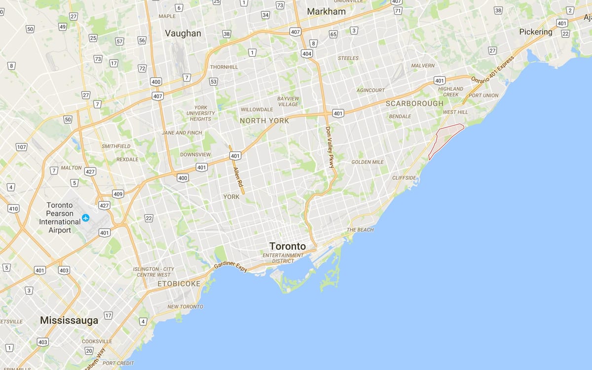 Harta Guildwood district Toronto