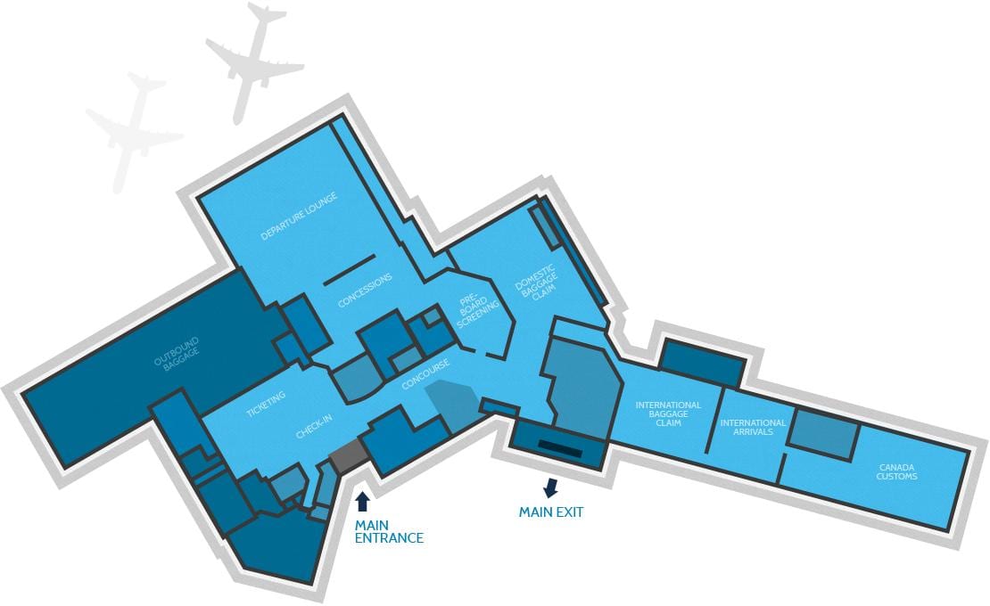 Harta Hamilton airport terminal
