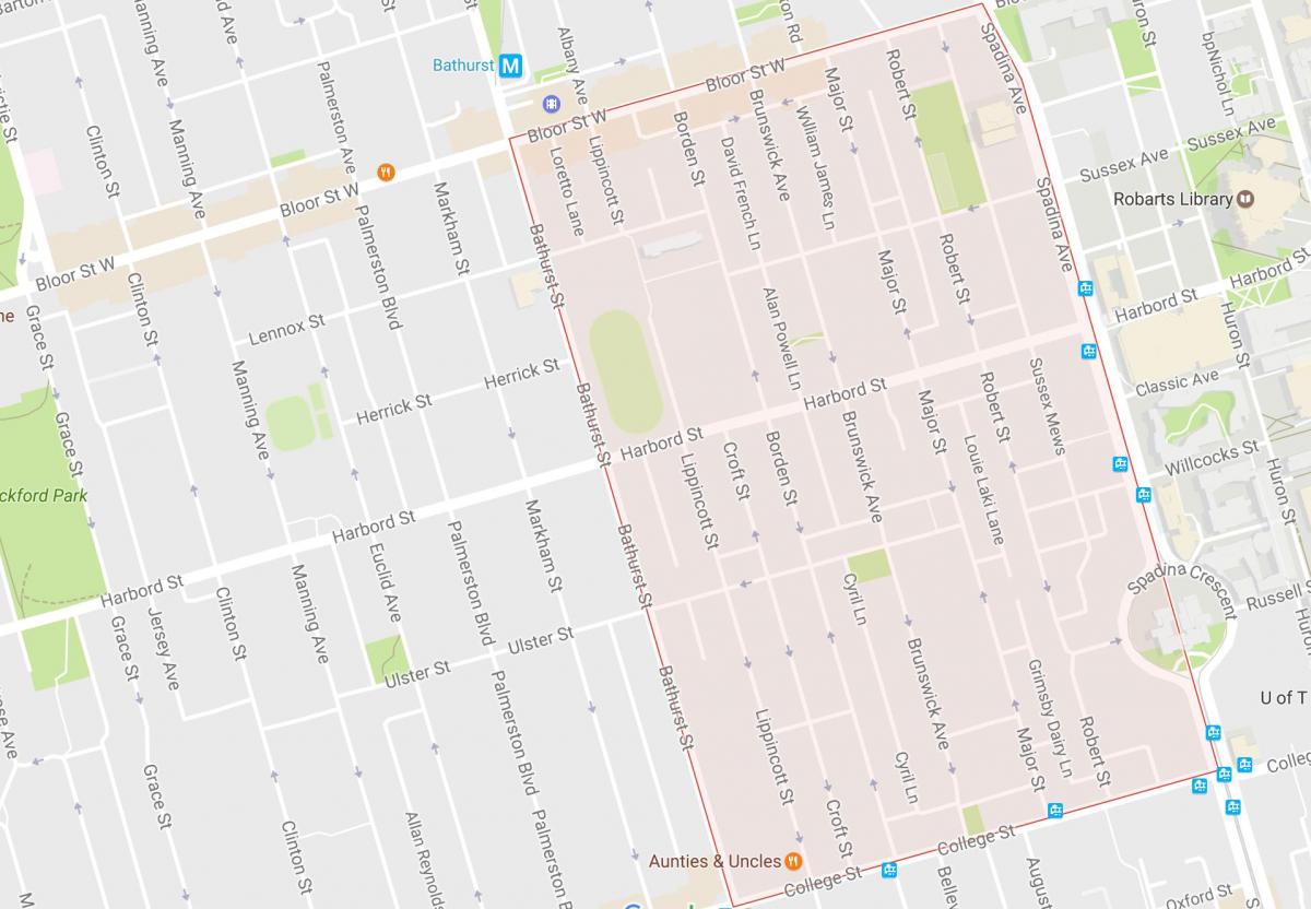Harta Harbord Sat de vecinătate Toronto