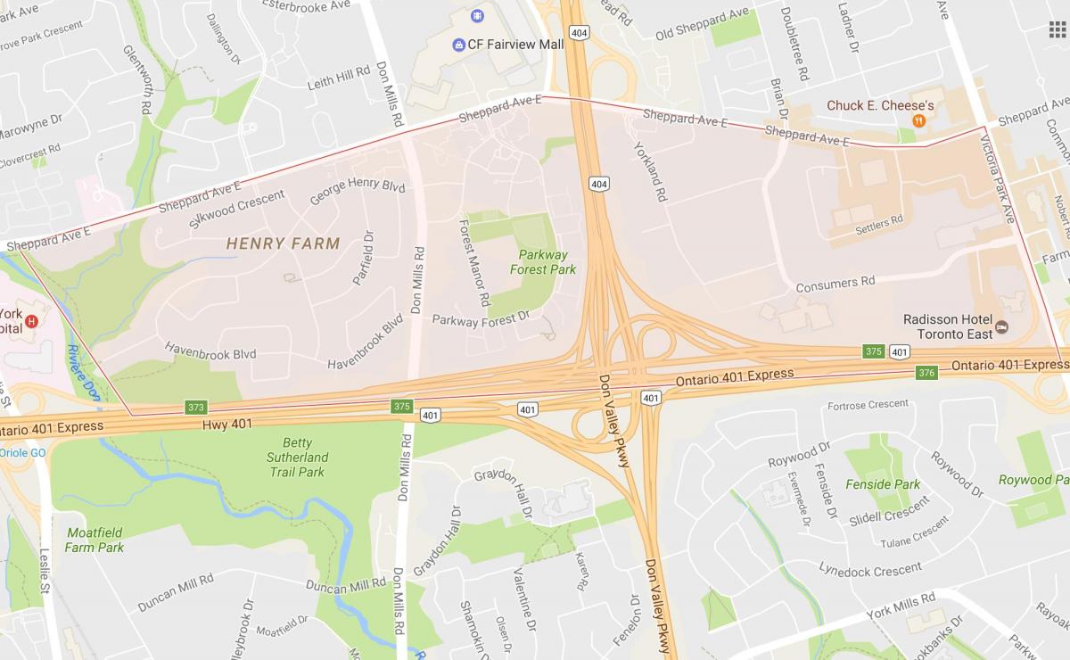 Harta Henry Ferma de vecinătate Toronto
