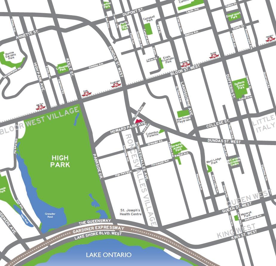 Harta High park Toronto imagine de ansamblu