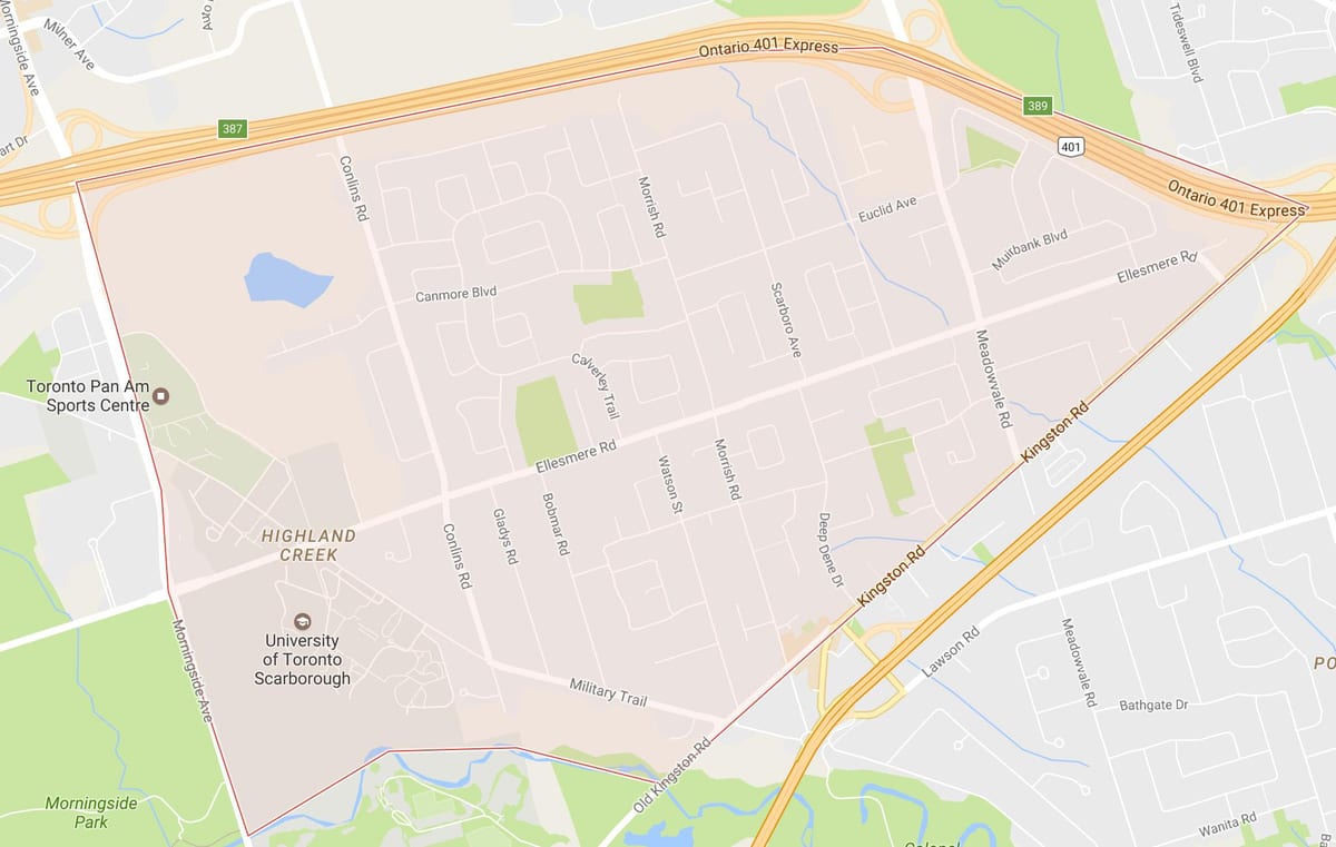Harta Highland Creek vecinătate Toronto