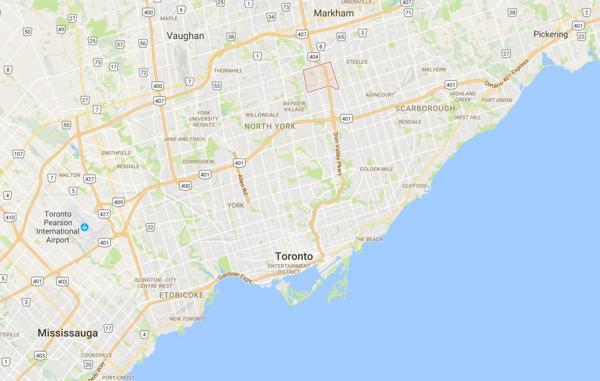 Harta Hillcrest Satul districtul Toronto