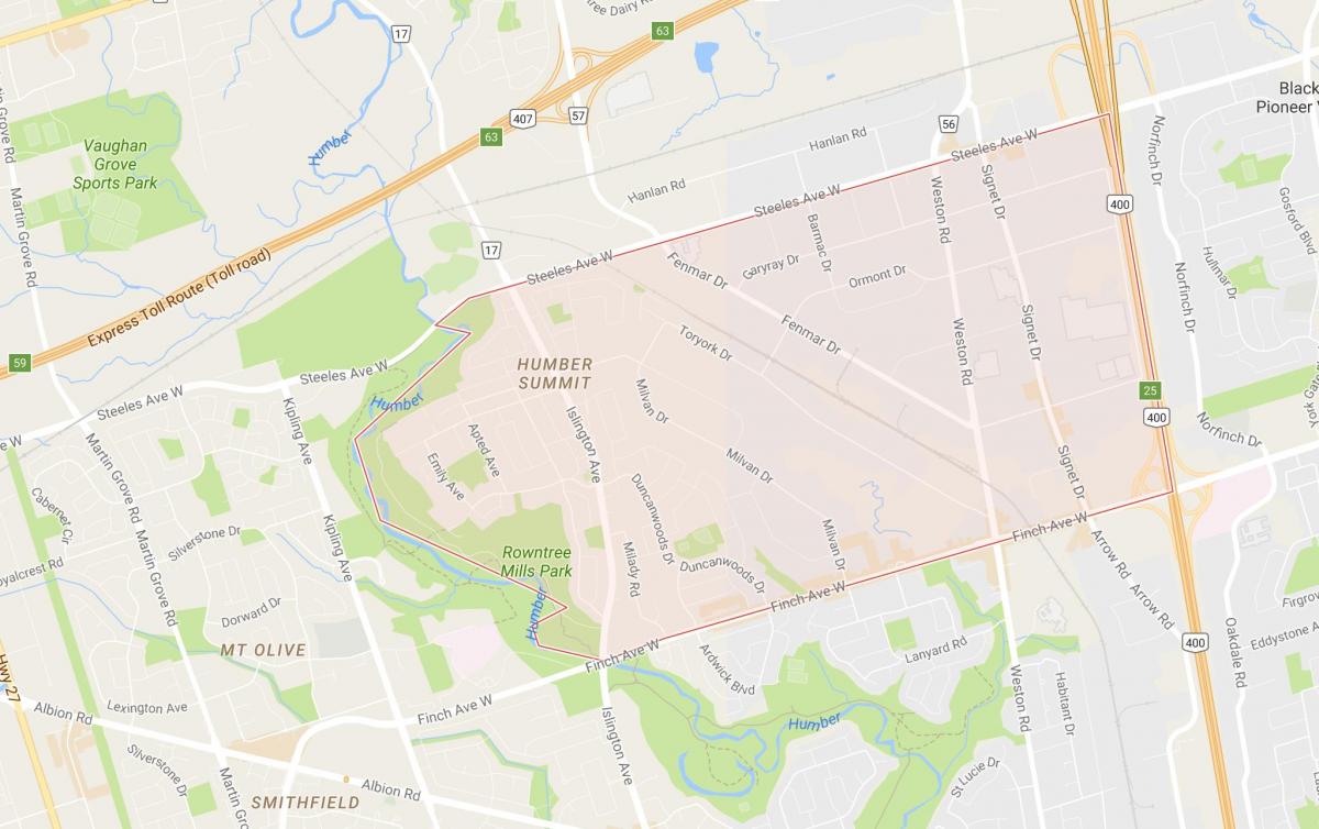 Harta Humber Summit-ul de vecinătate Toronto