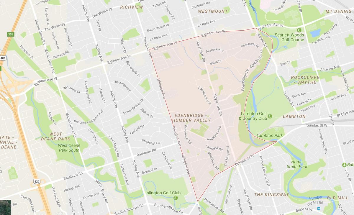 Harta Humber Valea Satului cartier Toronto
