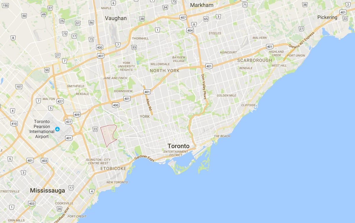 Harta Humber Valea Satului district Toronto