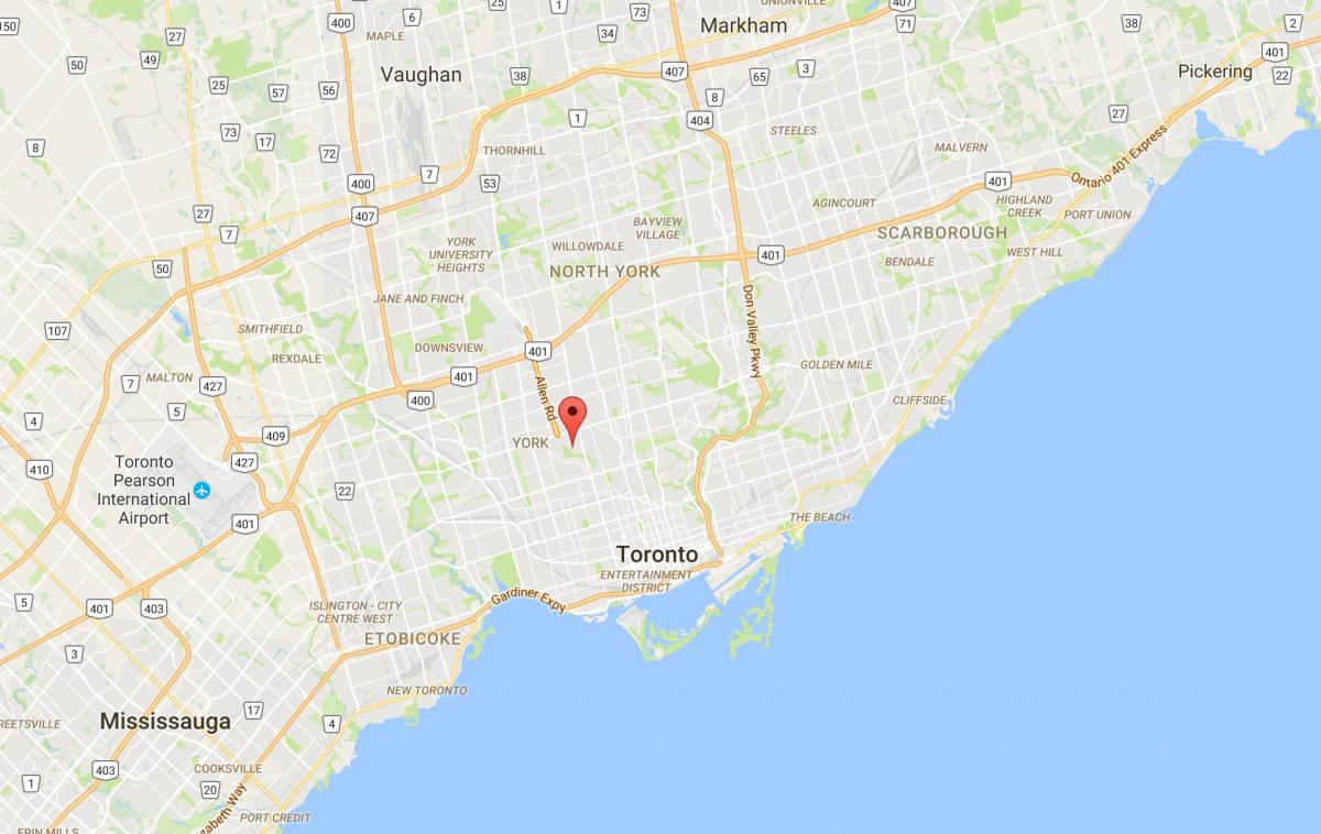 Harta Humewood–Cedarvale district Toronto