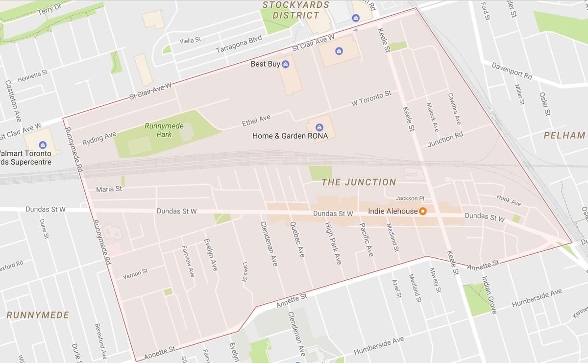 Harta Intersecția de vecinătate Toronto