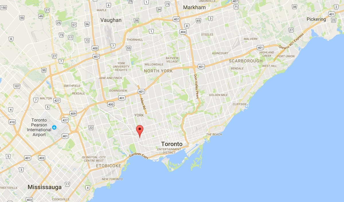 Harta de Joncțiune Triunghi district Toronto