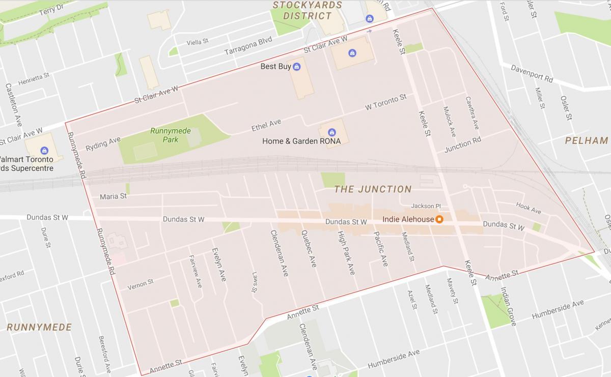 Harta Intersecția de vecinătate Toronto