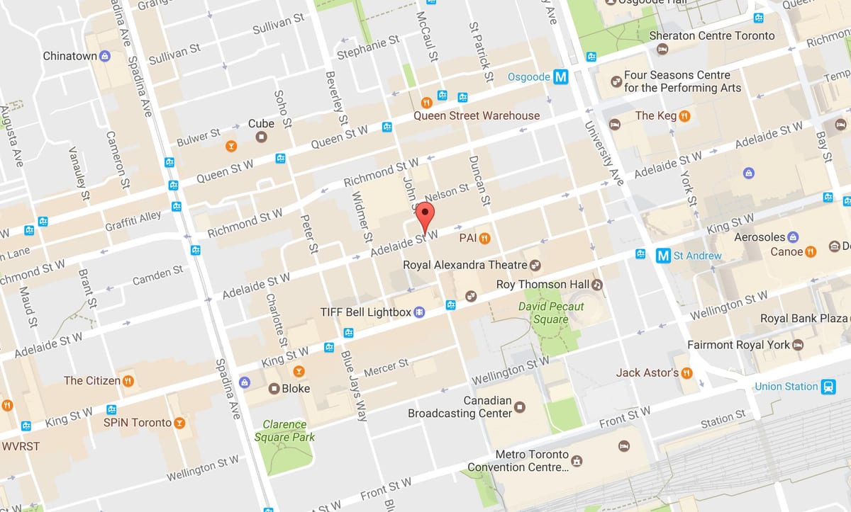 Harta John street Toronto