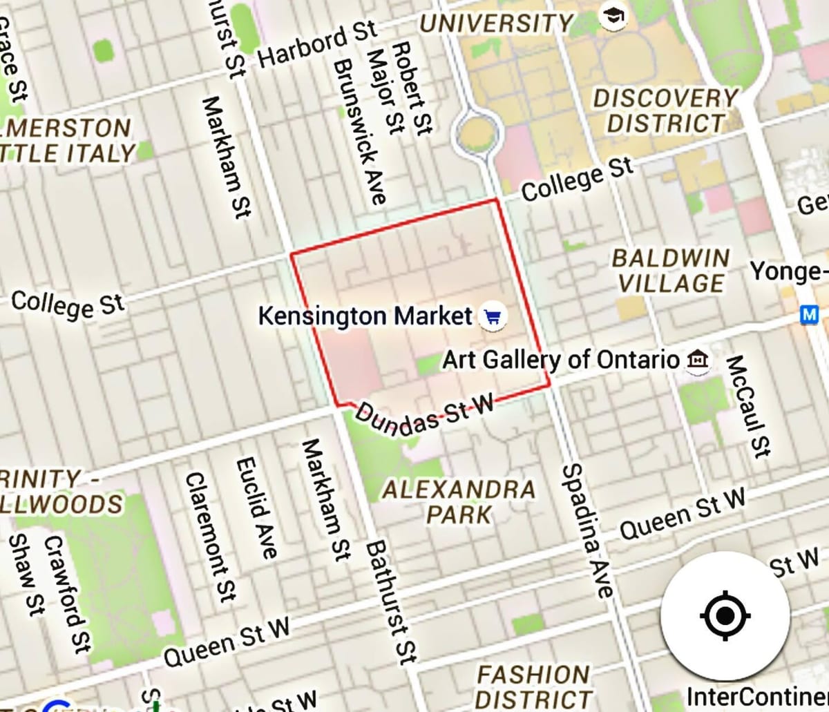 Harta Kensington Market