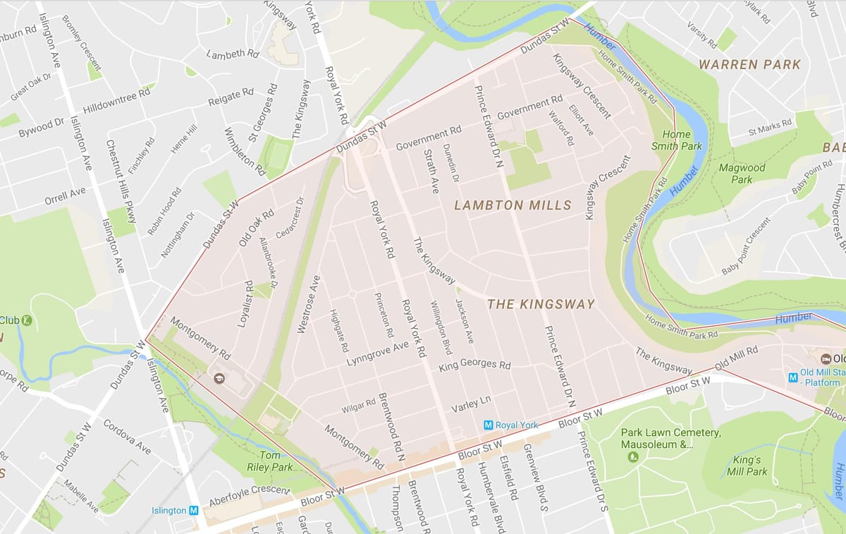Harta Kingsway vecinătate Toronto