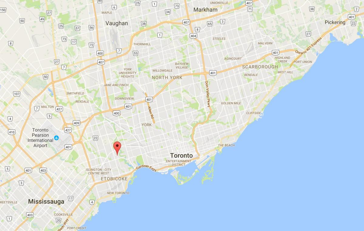 Harta Kingsway district Toronto