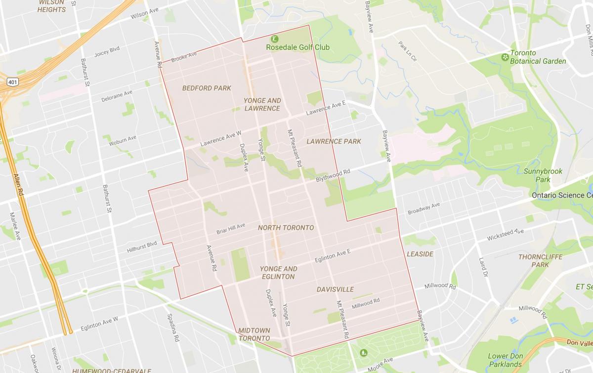 Harta de Nord cartier Toronto