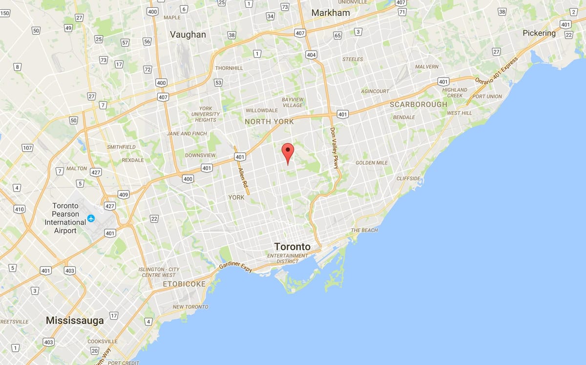 Harta Lawrence Park district Toronto