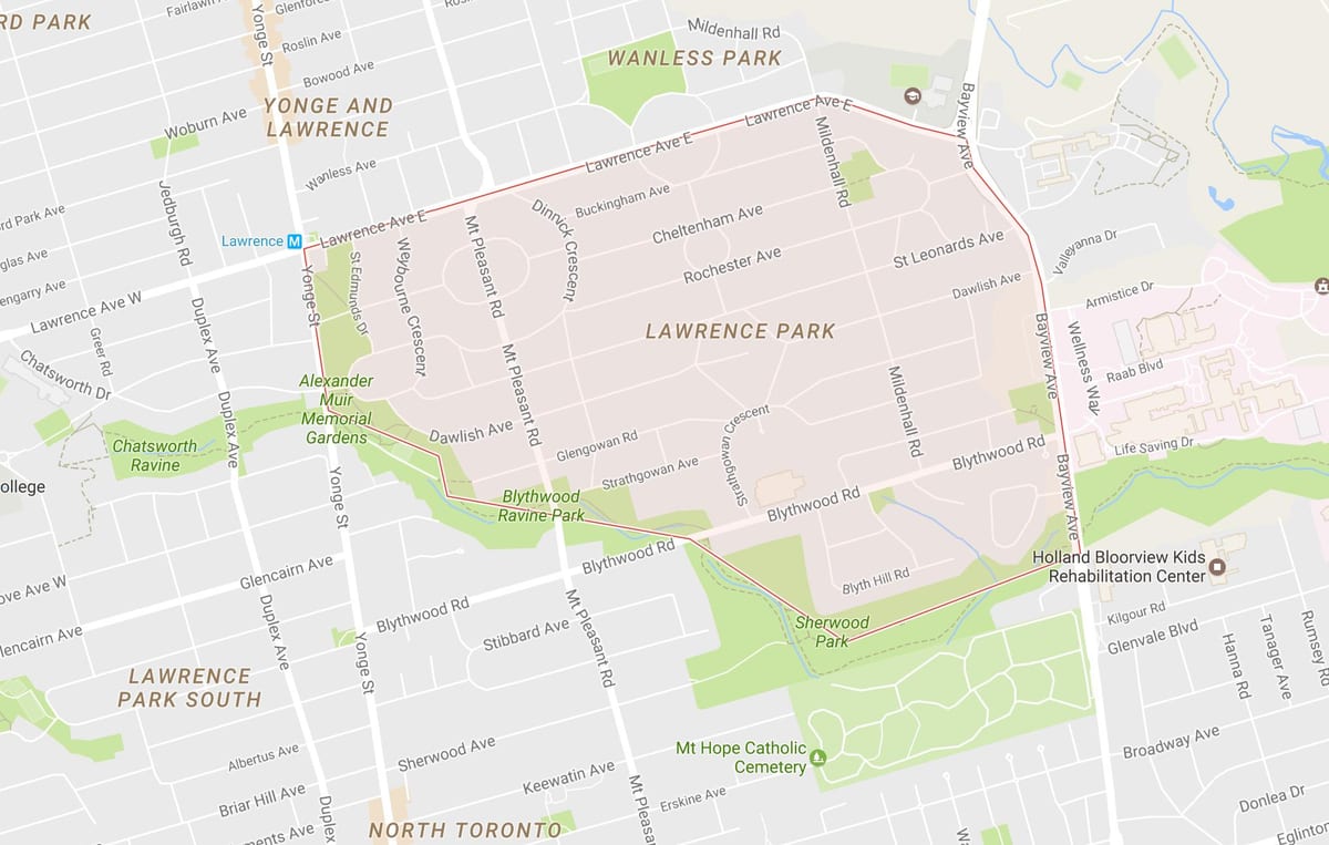 Harta Lawrence Park vecinătate Toronto