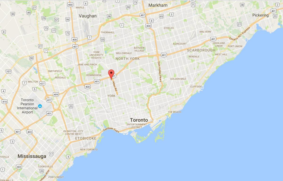 Harta Lawrence Înălțimi district Toronto