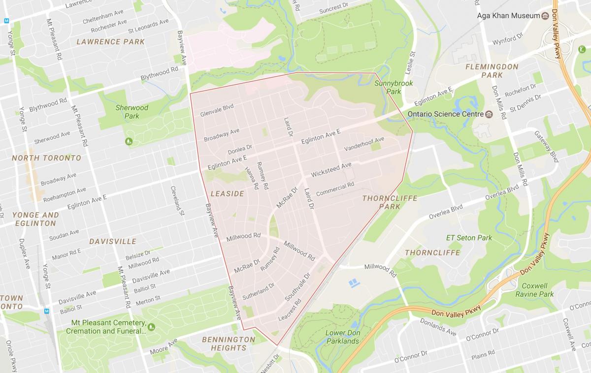 Harta Leaside vecinătate Toronto