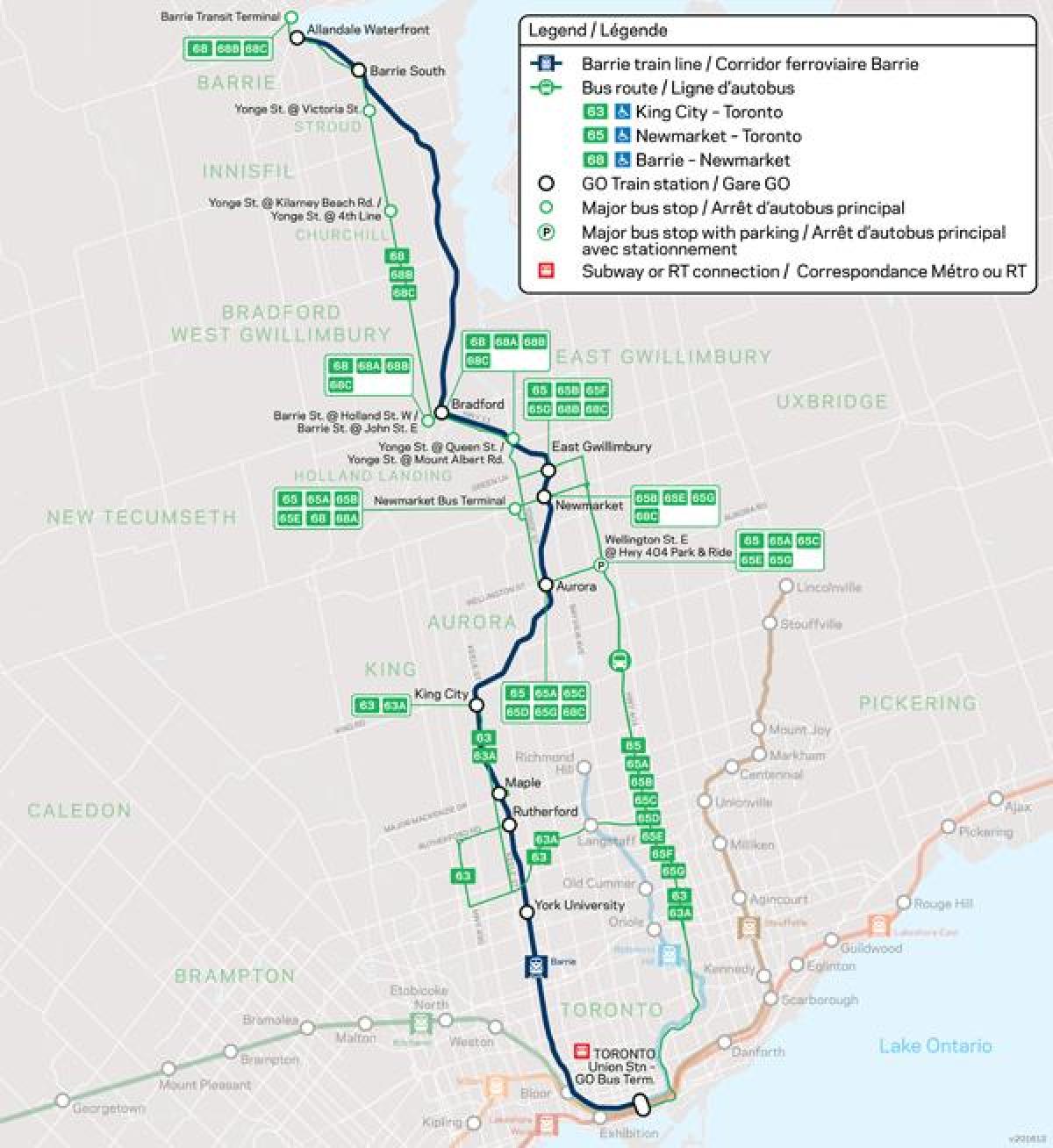 Harta de linie Barrie Merge Tranzit