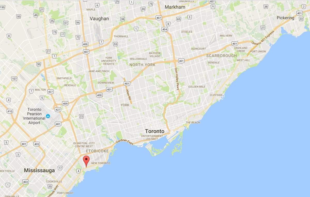 Harta Long Branch district Toronto