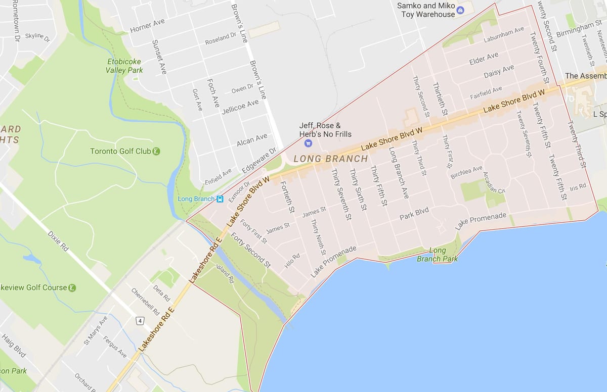 Harta Long Branch vecinătate Toronto