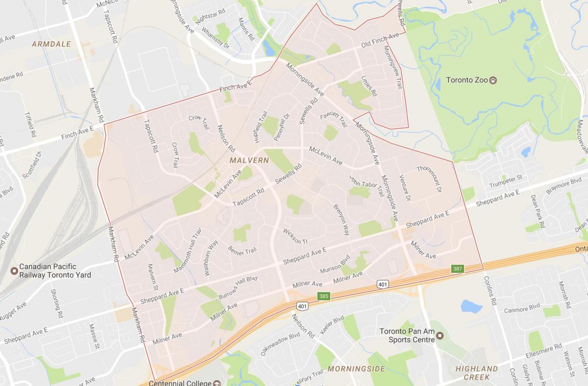 Harta Malvern vecinătate Toronto