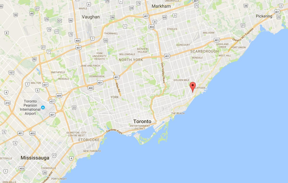 Harta de Mesteacan Stâncă Înălțimi district Toronto