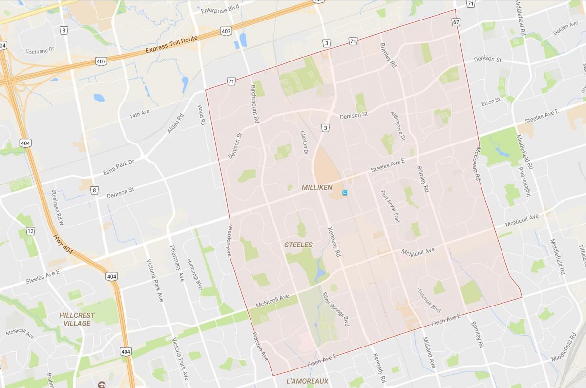 Harta Milliken vecinătate Toronto
