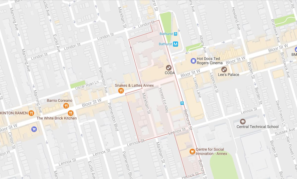 Harta Mirvish Sat de vecinătate Toronto