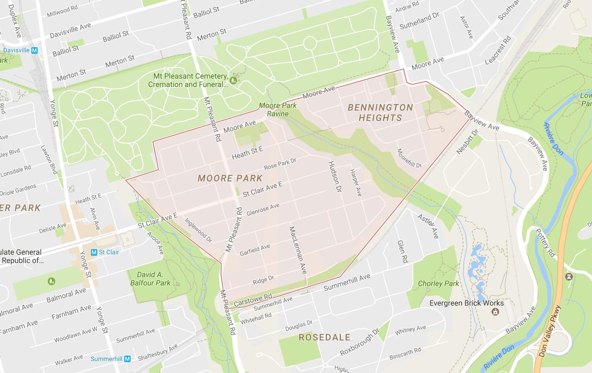 Harta Moore Park vecinătate Toronto