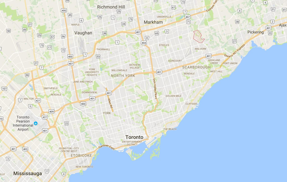 Harta Morningside Heights district Toronto