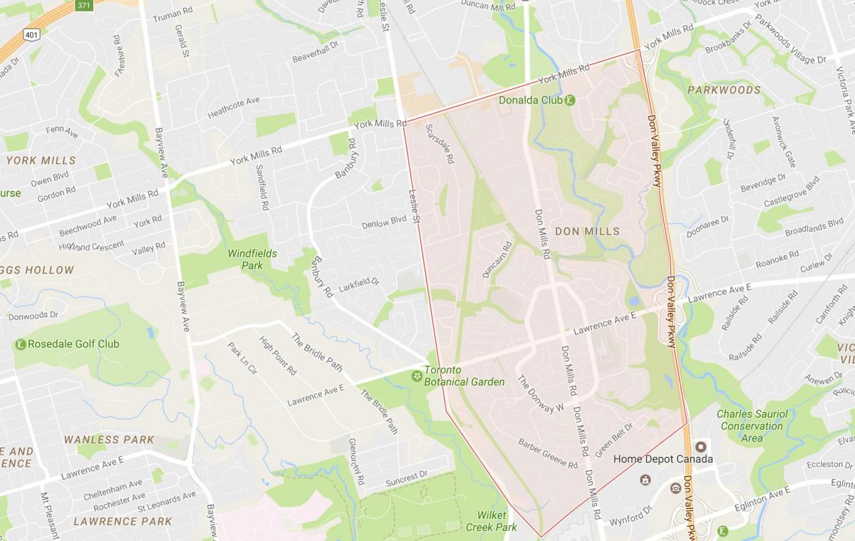 Harta Don Mills vecinătate Toronto