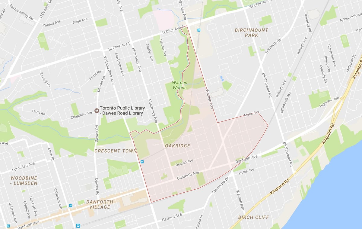 Harta Oakridge vecinătate Toronto