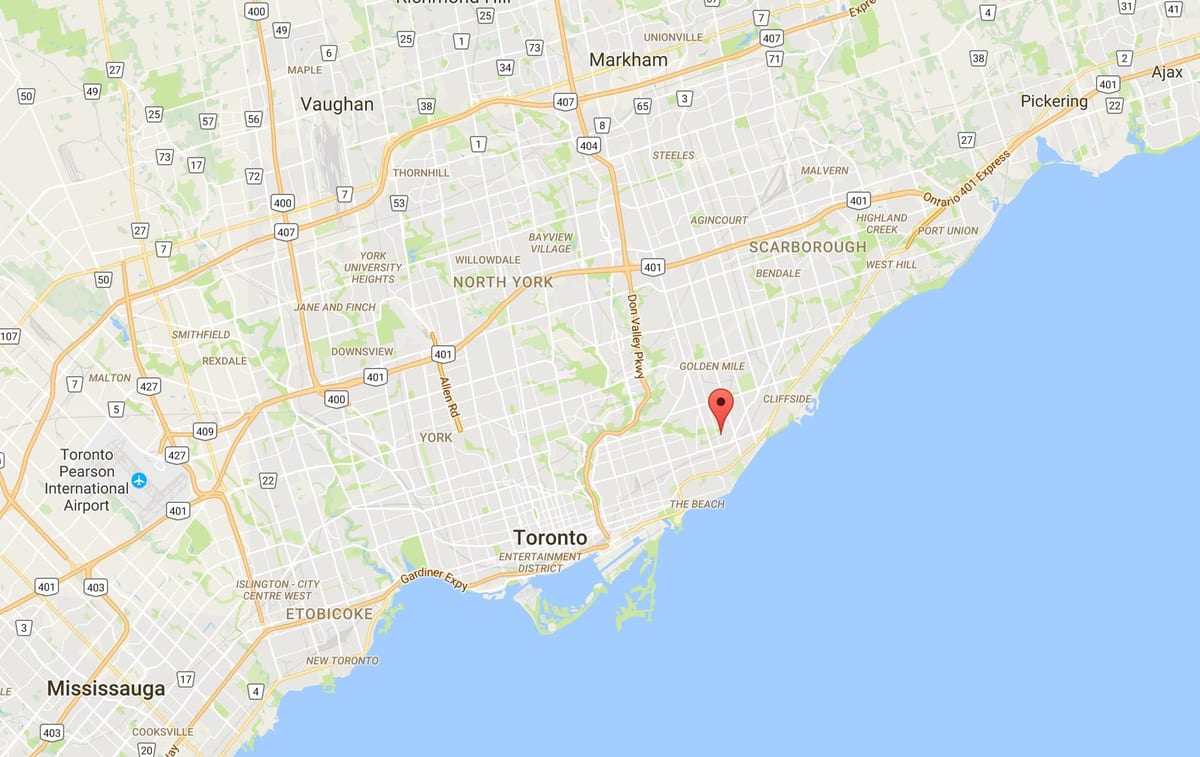 Harta Oakridge district Toronto