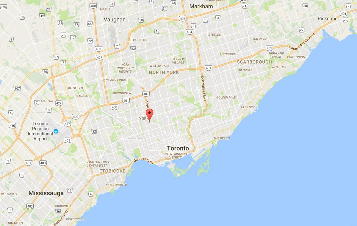 Harta Oakwood–Vaughan district Toronto
